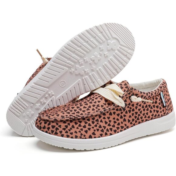 Women's Coffee Casual Slip On Deck Canvas Loafers Sneakers Boot Shoes - Picture 5 of 8